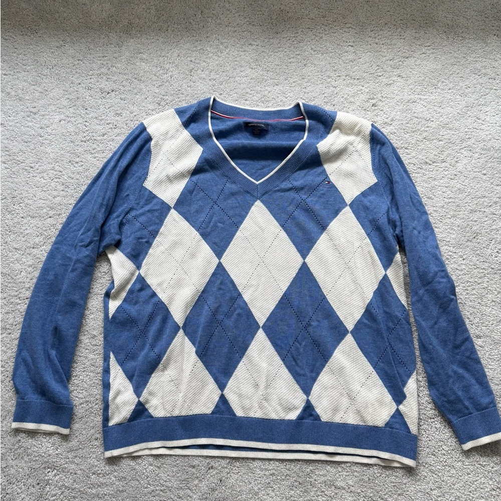 Women's Cotton Argyle V-Neck Sweater XXL (Used)